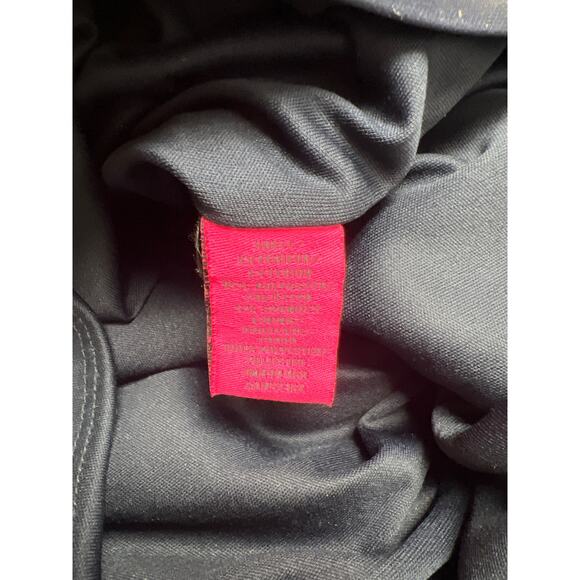 Betsey Johnson Navy Floral Stretch Sheath Midi Dress Cap Sleeve Back Zip Size 0 - Picture 4 of 5